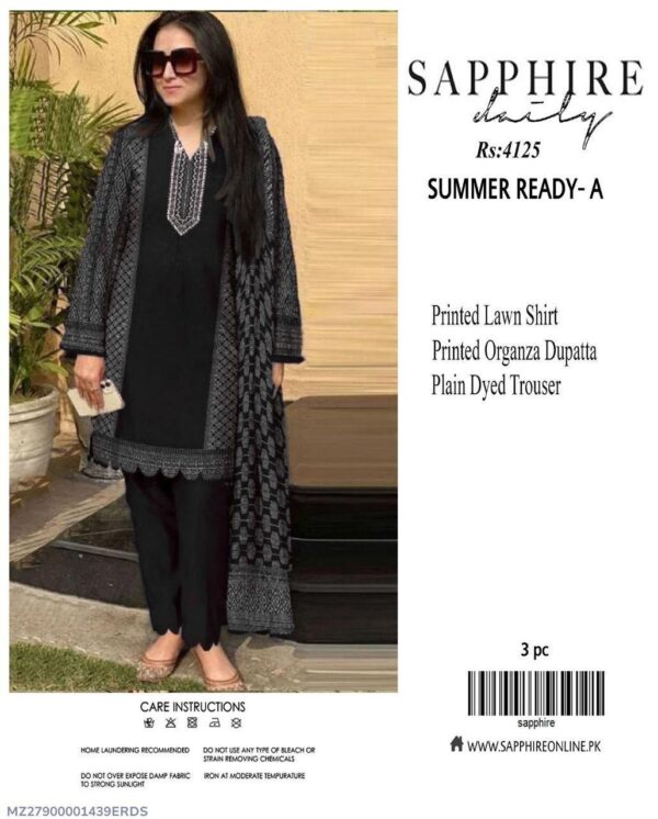 SAPPHIRE : 3 Pcs Women's Unstitched